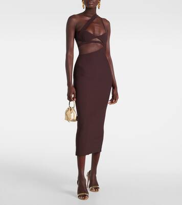 Robe midi asymétrique en soie | Nensi Dojaka