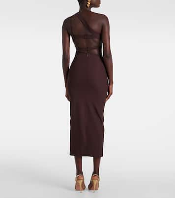 Robe midi asymétrique en soie | Nensi Dojaka