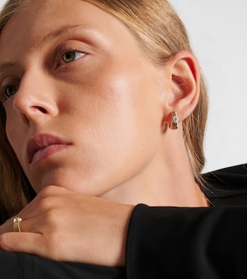 Disco 14kt gold huggies with diamonds | Stone and Strand