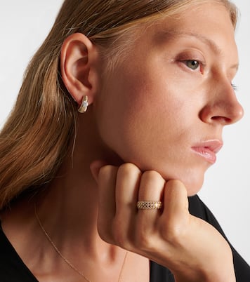 Disco 14kt gold huggies with diamonds | Stone and Strand