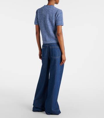 Double G knitted cotton-blend top | Gucci