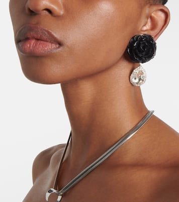 Mini Rose crystal-embellished drop earrings | Magda Butrym