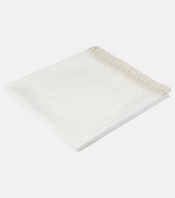 Fringed linen bath sheet | Once Milano
