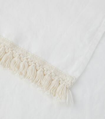 Fringed linen bath sheet | Once Milano