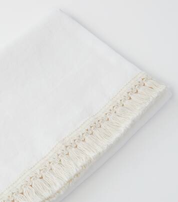 Fringed linen bath sheet | Once Milano