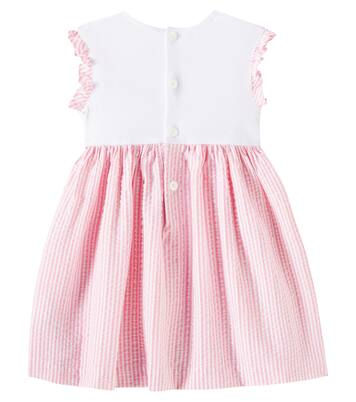 Baby striped jersey and seersucker dress | Il Gufo