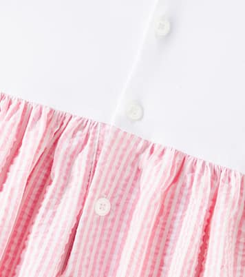 Baby striped jersey and seersucker dress | Il Gufo