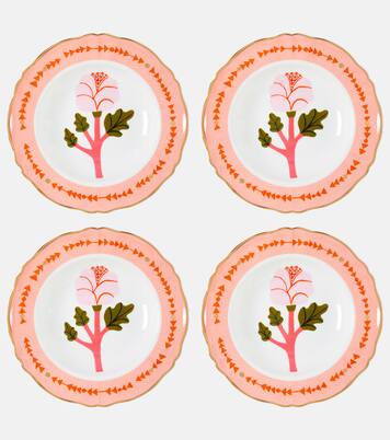 Botanica Rosa set of 4 porcelain soup plates | Bitossi
