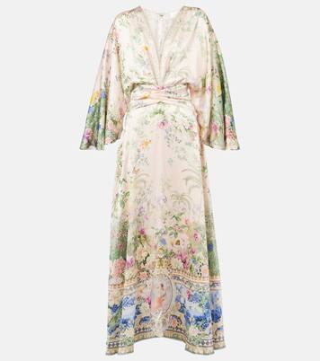 Robe longue en soie à cristaux | Camilla