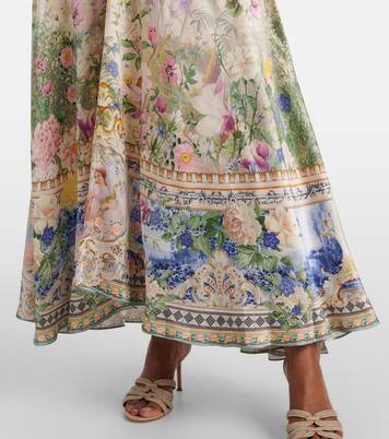 Robe longue en soie à cristaux | Camilla