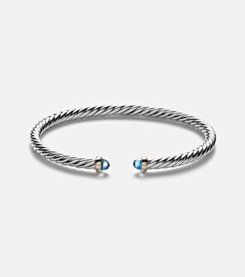 Armreif Cable Flex® aus Sterlingsilber mit 14kt Gelbgold und Topas | David Yurman