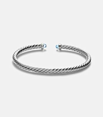 Armreif Cable Flex® aus Sterlingsilber mit 14kt Gelbgold und Topas | David Yurman
