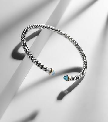 Armreif Cable Flex® aus Sterlingsilber mit 14kt Gelbgold und Topas | David Yurman