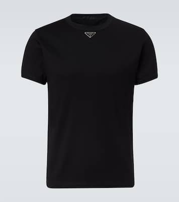 T-shirt Triangle in jersey di cotone | Prada