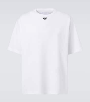 Cotton T-shirt in white - Prada | Mytheresa