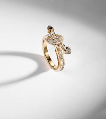 Ring Chakra aus 18kt Gelbgold (750/1000) mit Diamanten und Quarz | Ananya