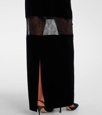 Robe longue en velours et dentelle | Nina Ricci