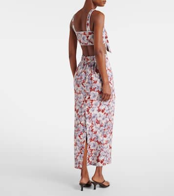 Jupe longue Emma en lin à fleurs | Posse