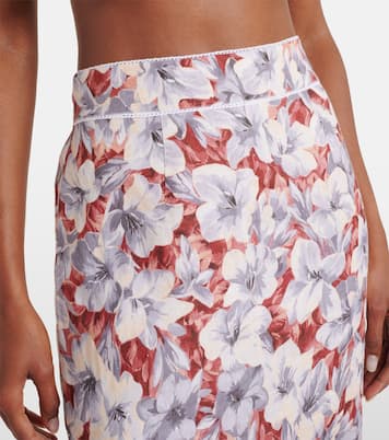 Jupe longue Emma en lin à fleurs | Posse