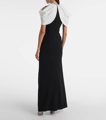 Embellished caped satin crêpe gown | Roland Mouret