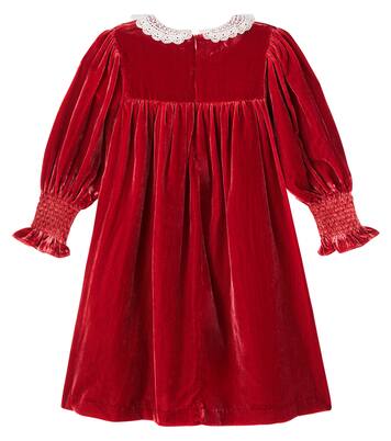 Lory crochet shirred velvet dress | C'era Una Volta