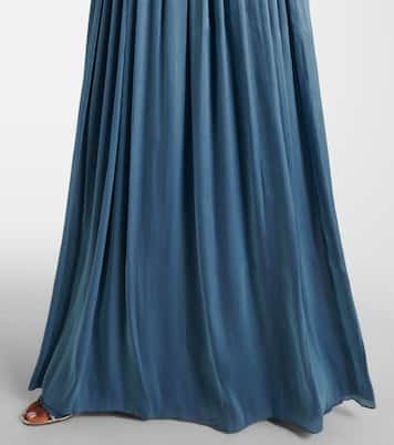 فستان سهرة درابيه من الجيرسيه بفتحة خلفية | Costarellos