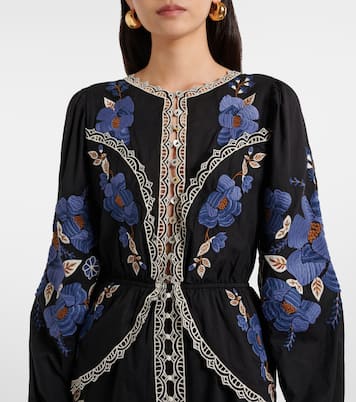 Embroidered floral cotton midi dress | Farm Rio