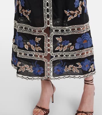 Embroidered floral cotton midi dress | Farm Rio