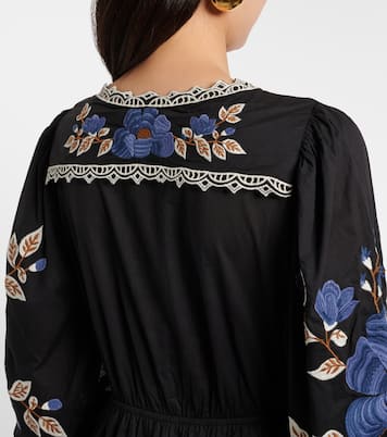 Embroidered floral cotton midi dress | Farm Rio