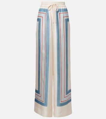 Pantalones anchos de seda estampados | Zimmermann