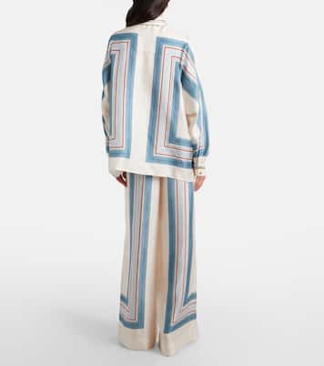 Pantalones anchos de seda estampados | Zimmermann
