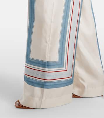 Pantalones anchos de seda estampados | Zimmermann