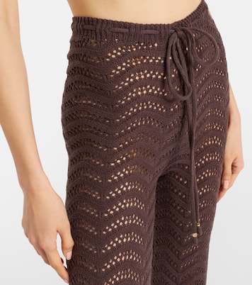 Kim open-knit cotton-blend flared pants | Bananhot