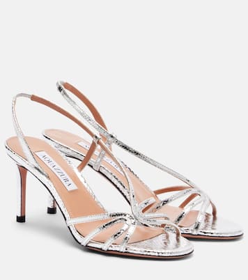 Talk To Me 75金属感皮革凉鞋 | Aquazzura