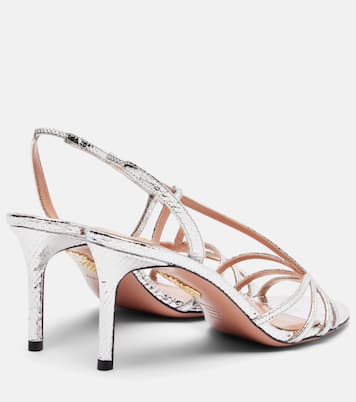 Talk To Me 75金属感皮革凉鞋 | Aquazzura