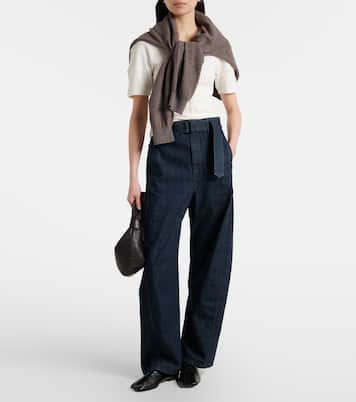 Twisted belted barrel-leg jeans | Lemaire