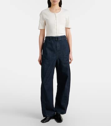 Twisted belted barrel-leg jeans | Lemaire