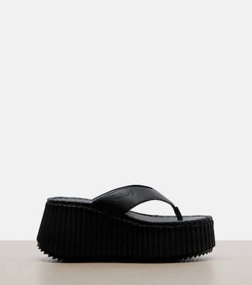 Nama leather platform thong sandals | Chloé