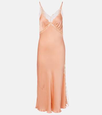 Robe nuisette Luli en satin à dentelle | Poupette St Barth