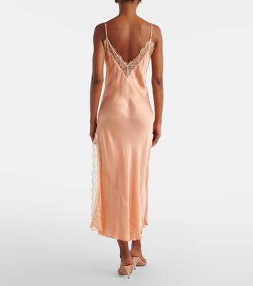 Robe nuisette Luli en satin à dentelle | Poupette St Barth