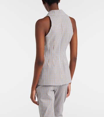 Gingham cotton-blend seersucker vest | Veronica Beard