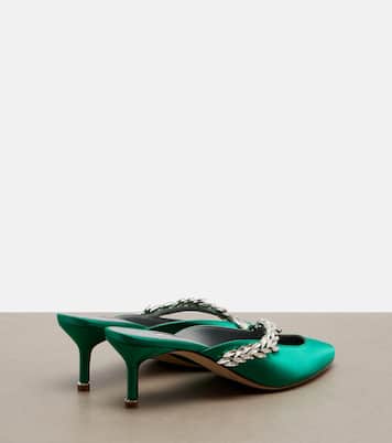x Manolo Blahnik embellished satin mules | Balenciaga