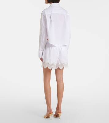 Lace-trimmed cotton shorts | Simkhai