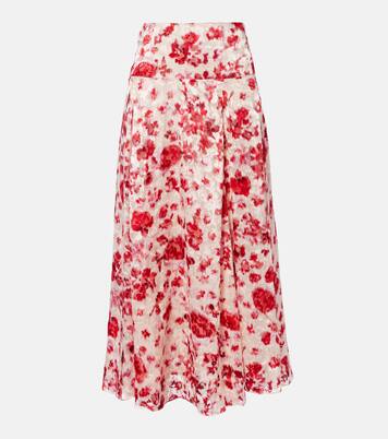 Jupe longue Hilza à fleurs en jacquard | Isabel Marant