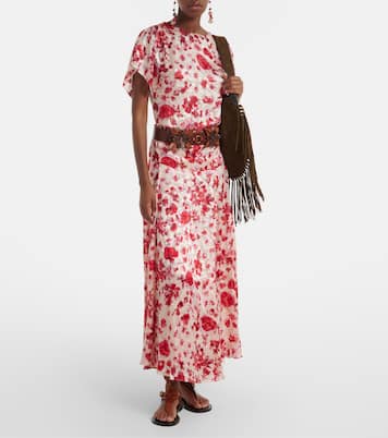 Jupe longue Hilza à fleurs en jacquard | Isabel Marant