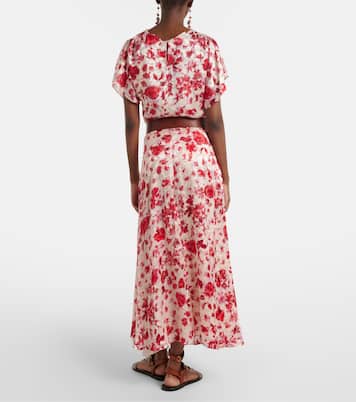 Jupe longue Hilza à fleurs en jacquard | Isabel Marant