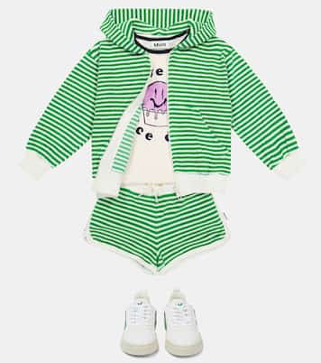 Sweat-shirt Mel à capuche rayé en coton mélangé | Molo