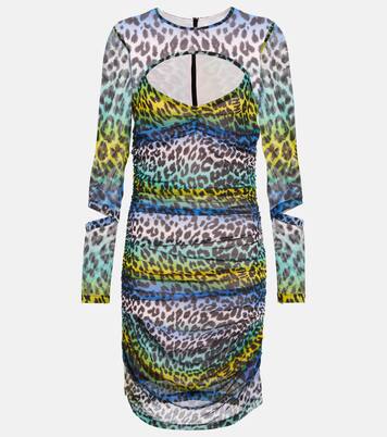 Miniabito in mesh con cut-out e stampa | Ganni