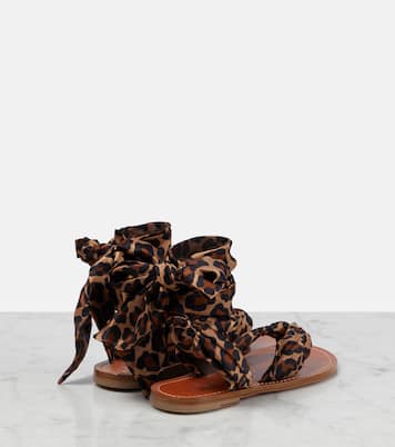 Niloo du Désert leopard-print satin sandals | Christian Louboutin