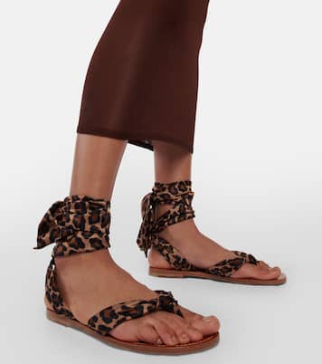 Niloo du Désert leopard-print satin sandals | Christian Louboutin
